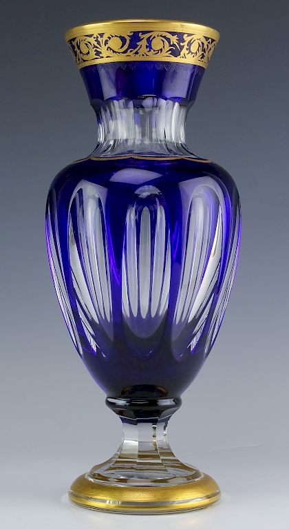 Appraisal: St Louis France Cobalt Blue Crystal L E Vase Guaranteed