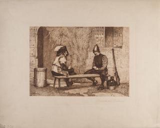 Appraisal: Group of Three Prints of Soldiers Gambling Various publishers and