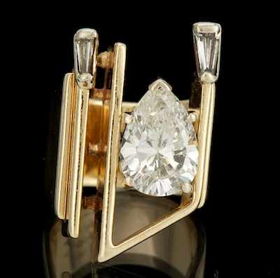 Appraisal: A Ladies' Carat Diamond Ring k yellow gold custom designed