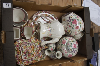 Appraisal: Tray of James Kent Giftware to include Ginger Jars Vases