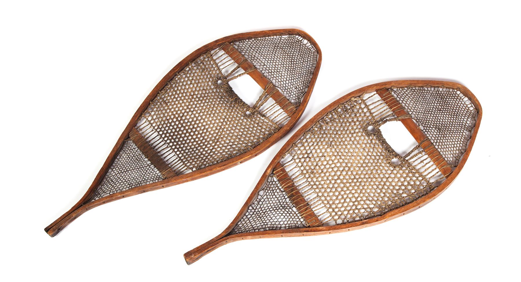 Appraisal: PAIR OF AMERICAN SNOWSHOES Early th century Wooden frames with