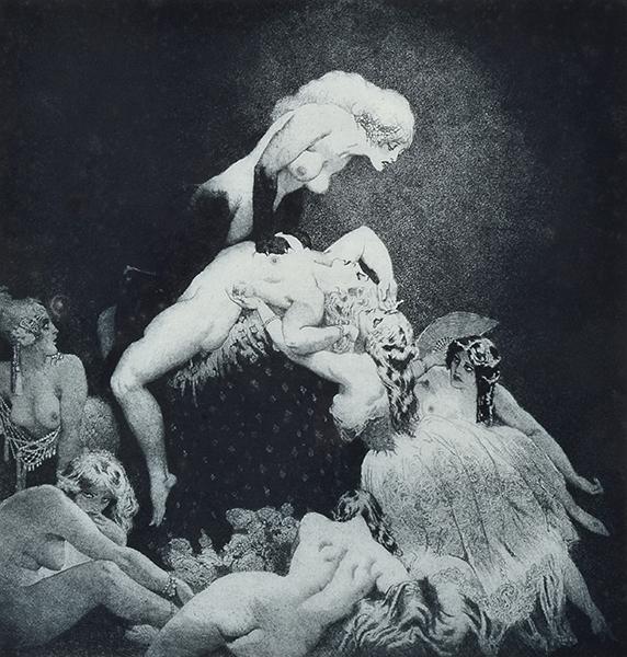 Appraisal: NORMAN LINDSAY - Pantera etching soft ground engraving and stipple