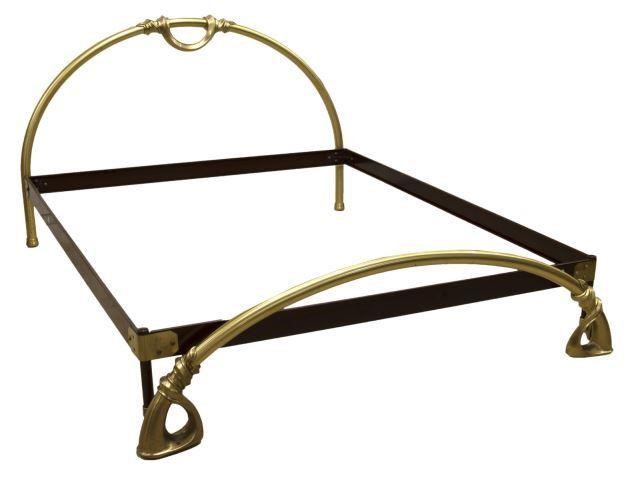 Appraisal: Vintage Italian modern brass bed in the manner of Mauro