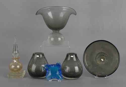 Appraisal: Six pieces of Erickson art glass tallest -