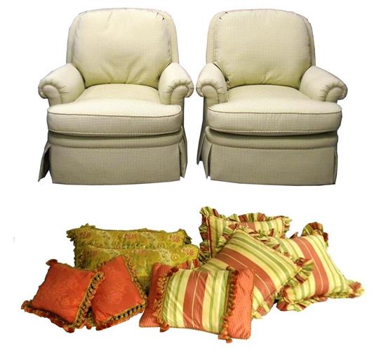 Appraisal: Pair Jessica Charles High Point NC Holton style swivel rocker