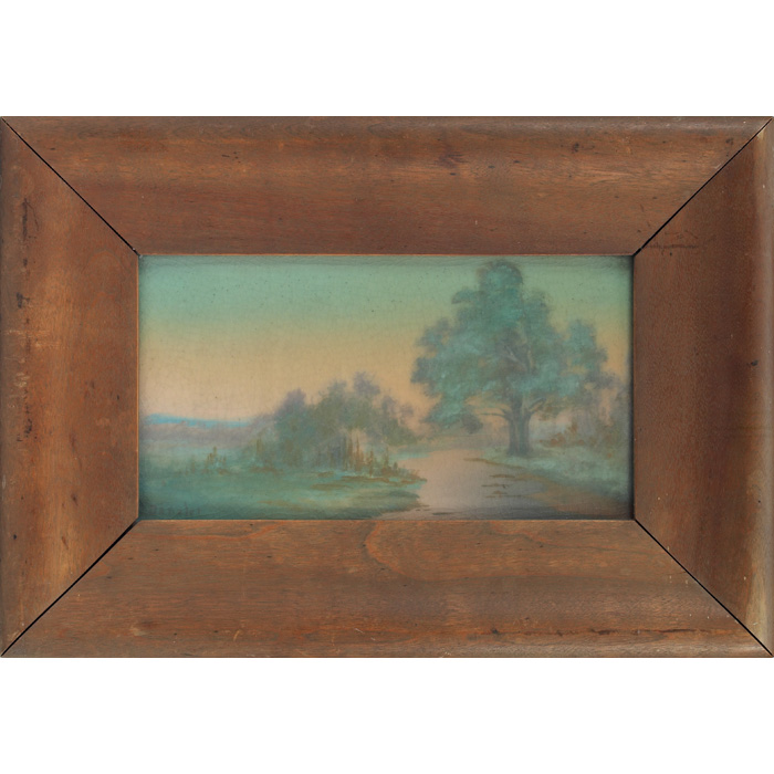 Appraisal: Rookwood plaque Vellum glaze Late Afternoon executed by Mary Grace