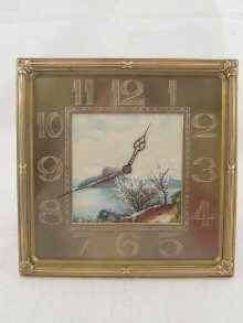 Appraisal: A Swiss eight day strut clock with hand painted landscape