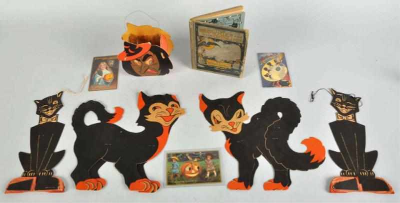 Appraisal: Lot of Halloween Pieces Description Includes cardboard double sided witch