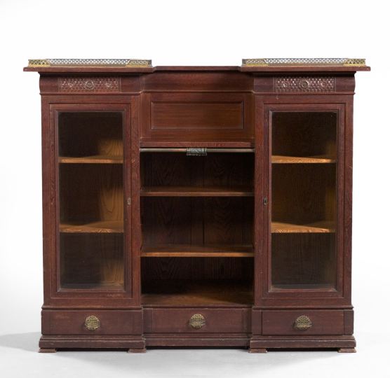 Appraisal: American Late Victorian Tri-Section Oak Bookcase ca of Aesthetic inspiration