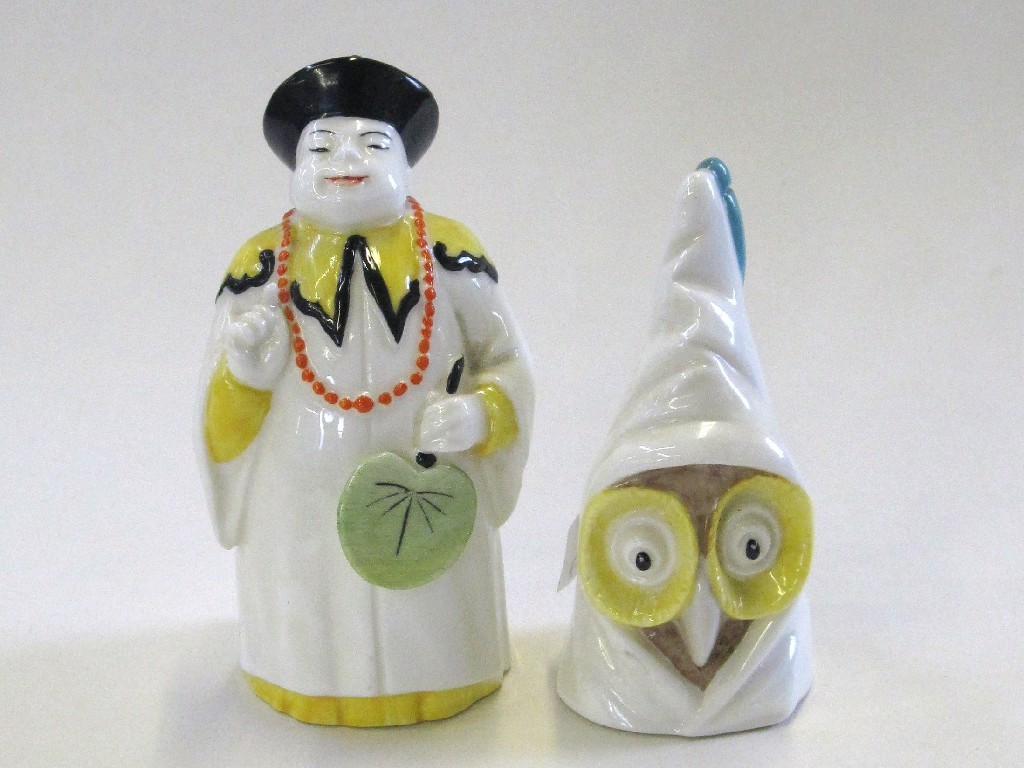 Appraisal: Two Royal Worcester candle snuffers 'owl' and 'mandarin'