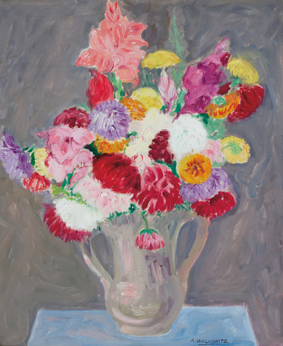 Appraisal: ABRAHAM WALKOWITZ American - Floral Still Life oil on canvas