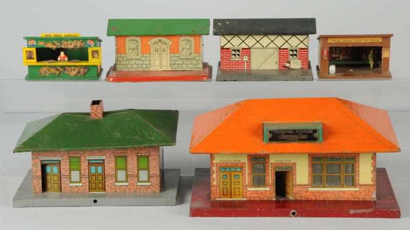 Appraisal: Lot of American Flyer Building Accessories American Pre-war Tin litho