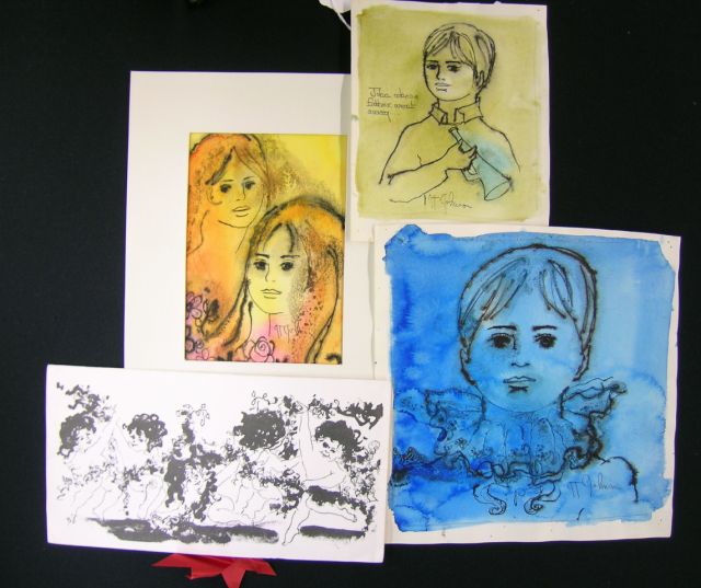 Appraisal: Joni T Johnson group of small portraits including x watercolor