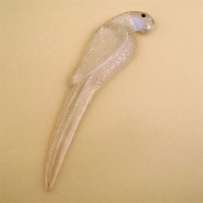 Appraisal: A glass letter opener in the form of a Parrot