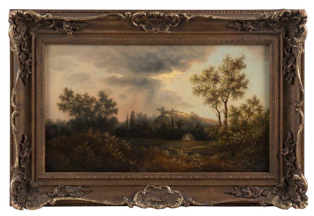 Appraisal: AMERICAN SCHOOL TH CENTURY LANDSCAPE WITH SUNLIGHT BREAKING THROUGH THE