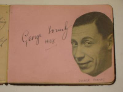 Appraisal: An album containing autographs of Harry Roy George Formby Charlie