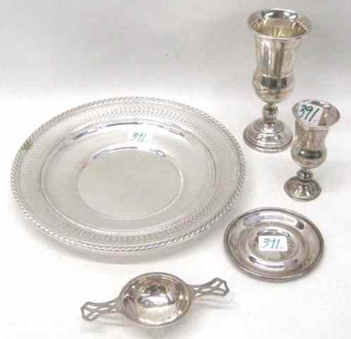 Appraisal: FIVE SILVER HOLLOWWARE PIECES Gorham sterling plate pattern ''D R