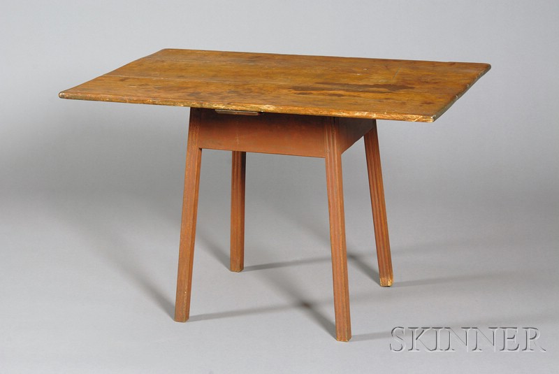 Appraisal: Red-painted Pine and Maple Tavern Table Rhode Island late th