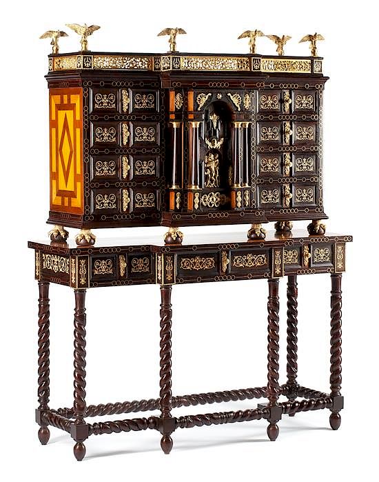 Appraisal: A Spanish Renaissance Style Vargueno on Stand Height x width