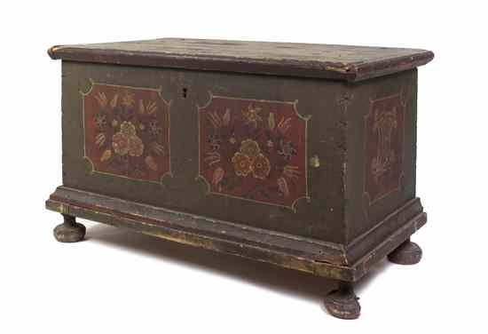 Appraisal: A Continental Painted Pine Chest having a rectangular top over