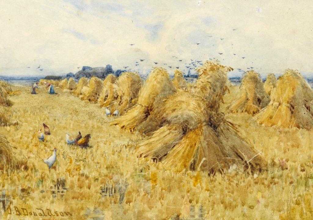 Appraisal: J B DONALDSON EXH - HARVEST TIME NEAR AINTREE signed