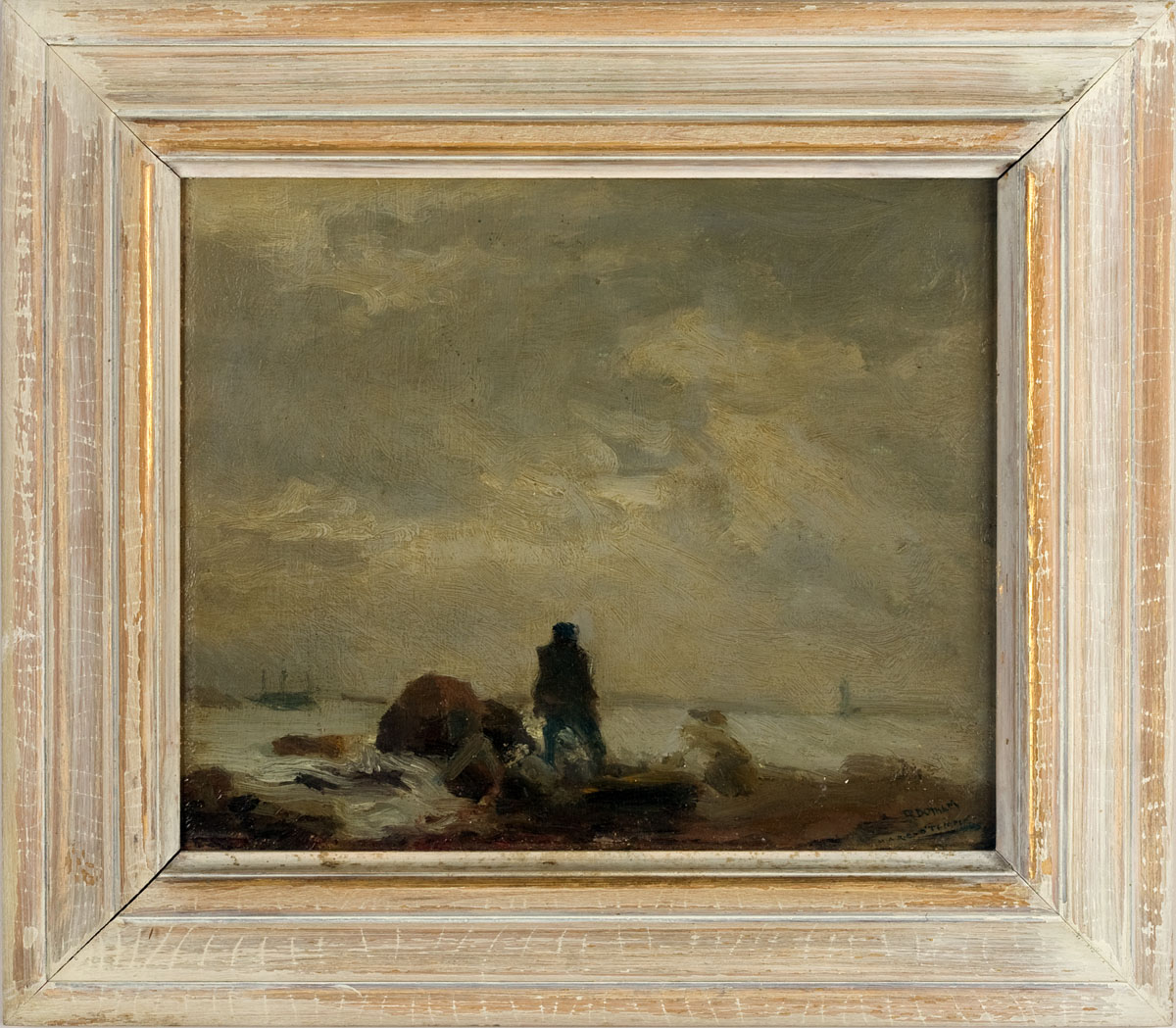 Appraisal: LOOKING OUT TO SEA Oil on canvas board x inches