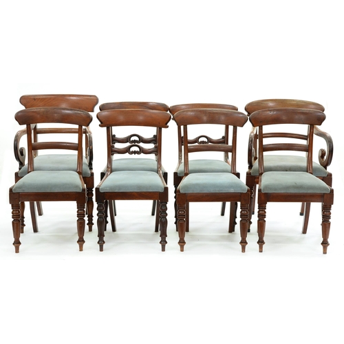 Appraisal: Two sets of four Victorian mahogany dining chairs each including