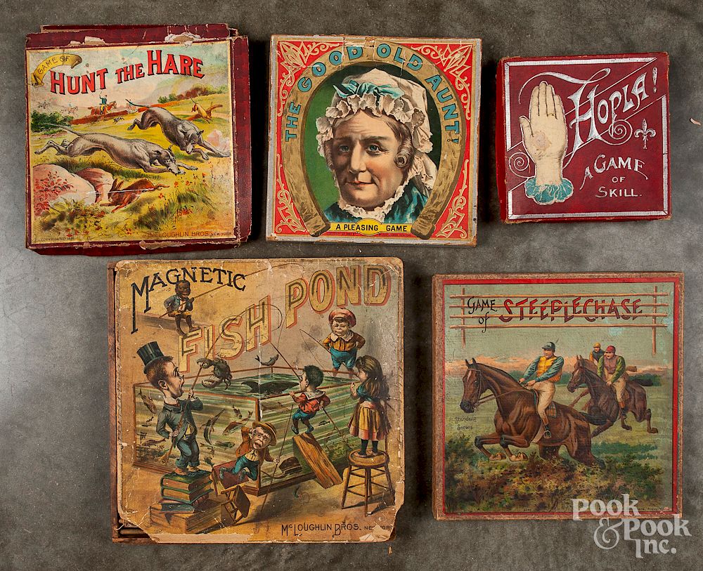 Appraisal: Group of early board games Group of early board games