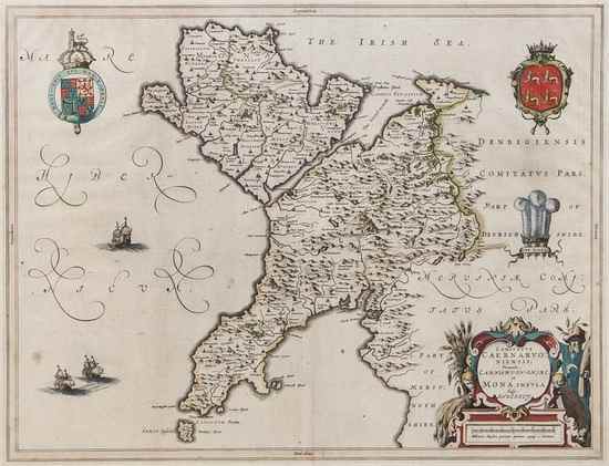 Appraisal: Blaeu Willem Johan Comitatus Caernarvoniensis vernacule Carnarvon-Shire et Mona Insula