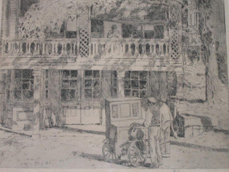 Appraisal: FREDERICK CHILDE HASSAM AMERICAN - TOBY'S COS COB etching monogrammed