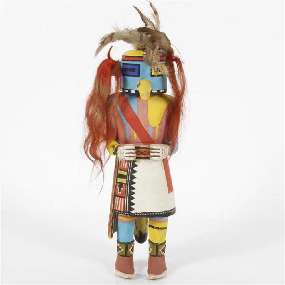 Appraisal: NATIVE AMERICAN INDIAN KACHINA DOLL HAND PAINTED WITH RED HORSE