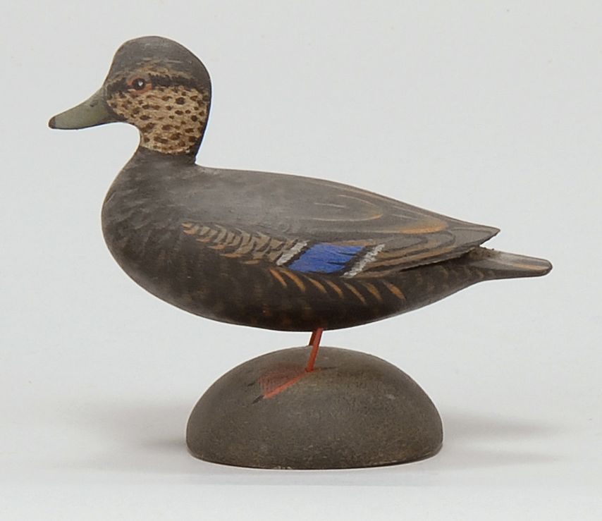 Appraisal: MINIATURE BLACK DUCK By Crowell of East Harwich Massachusetts Rectangular