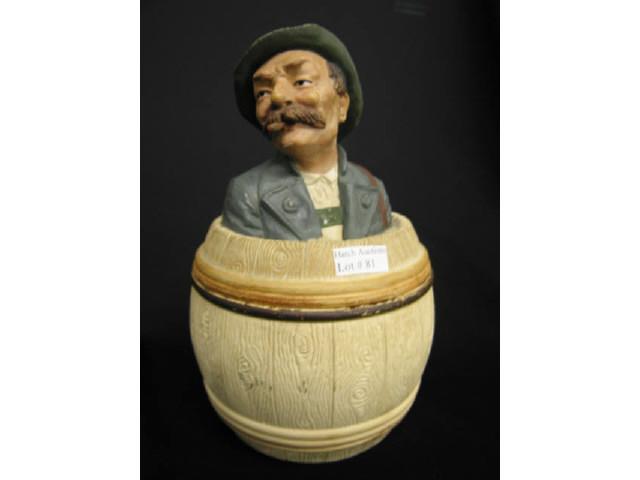 Appraisal: Victorian Figural Pottery Tobacco Jar by Maresch Tyrolean man in