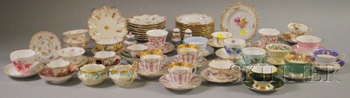 Appraisal: Collection of European Decorated Porcelain Cups and Saucers with Assorted