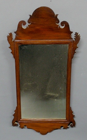 Appraisal: Chippendale mahogany mirror c Mirror glass replaced at some point