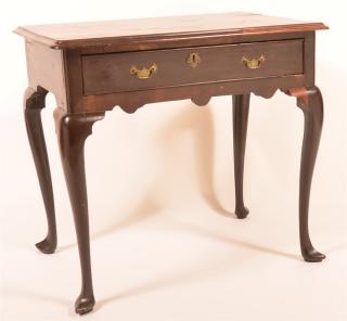 Appraisal: American Queen Anne Mahogany Lowboy Molded top cock beaded dovetailed