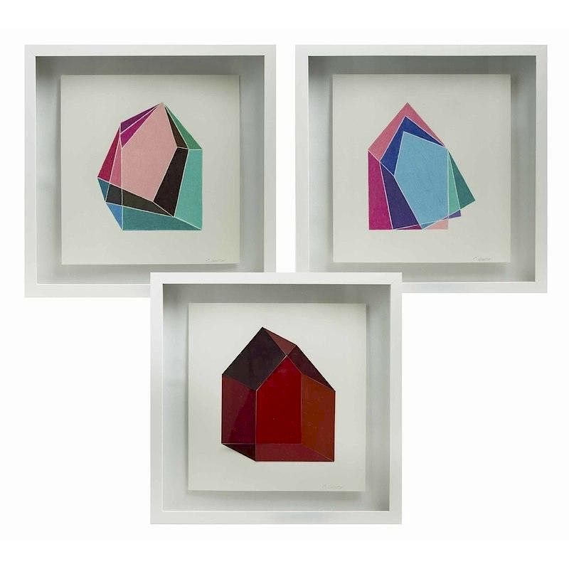 Appraisal: Three Drawings Carol Lawton Three framed colored pencil on paper