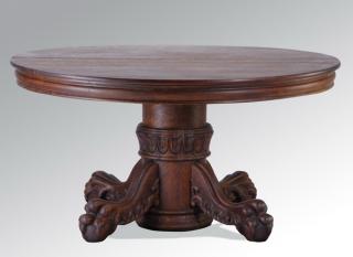 Appraisal: th c carved oak center table diam th century Belgian