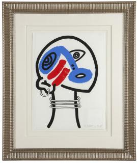 Appraisal: Keith Haring ''The Story of Red and Blue XVII'' signed