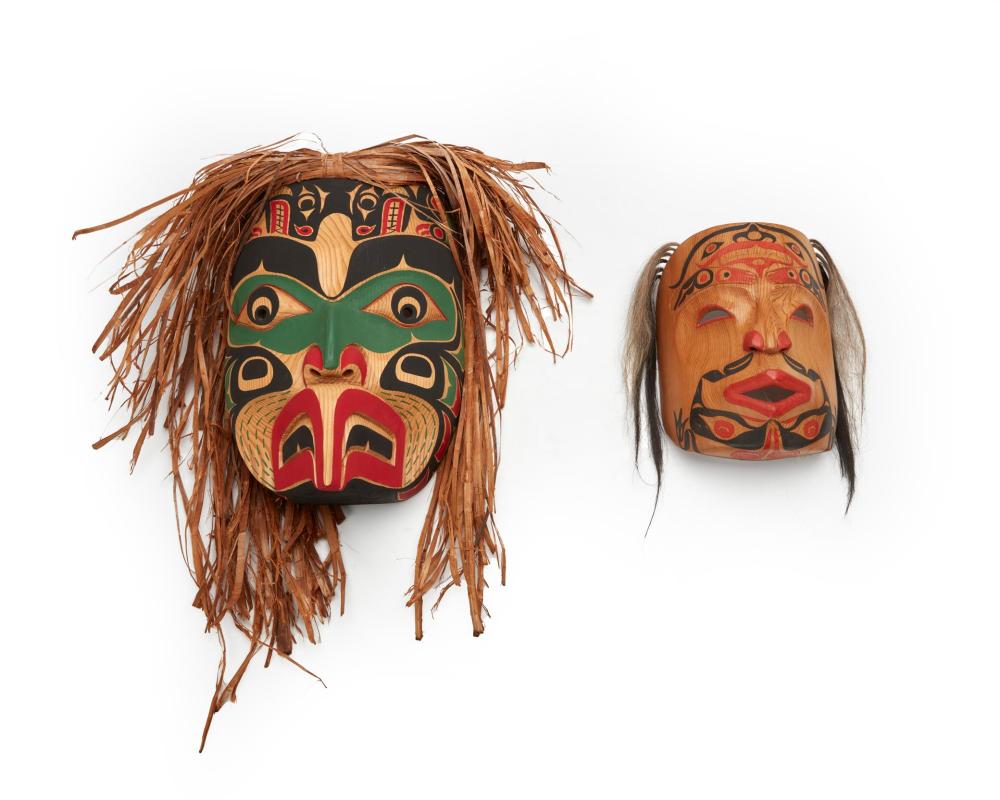 Appraisal: Two Northwest Coast polychrome masks Late th st Century Two