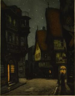 Appraisal: Louis Dauphin etching Louis Dauphin French - - ''Colmar Rue