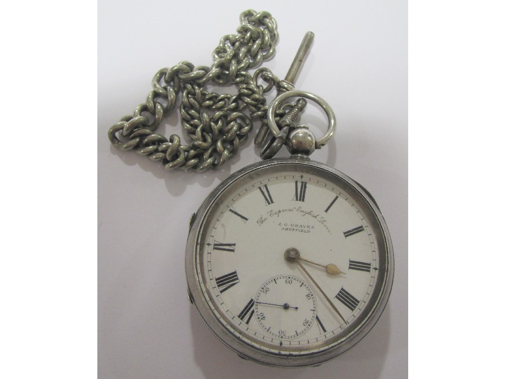 Appraisal: Silver cased pocket watch by J G Graves Sheffield with