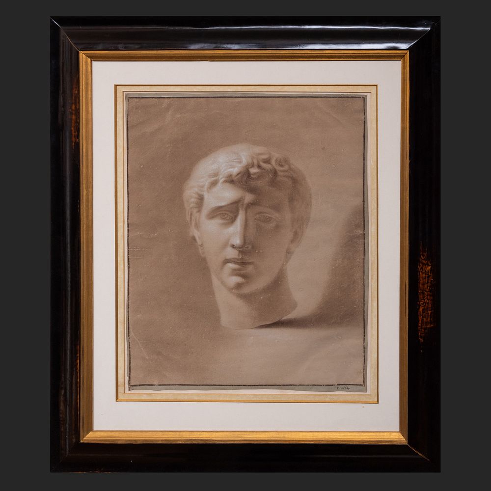 Appraisal: Italian School Portrait Head Chalk on paper inscribed 'Walther' on