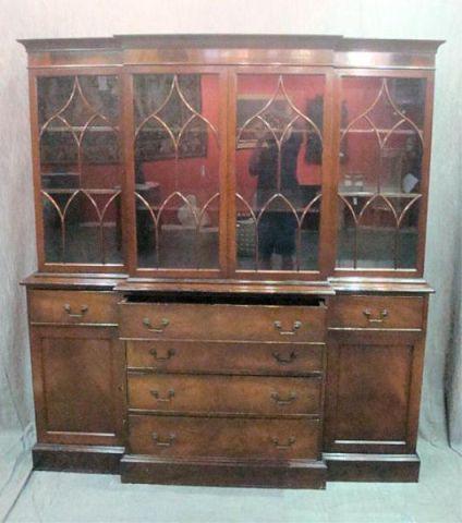 Appraisal: IRWIN Mahogany Crown Glass China Cabinet From a New Rochelle