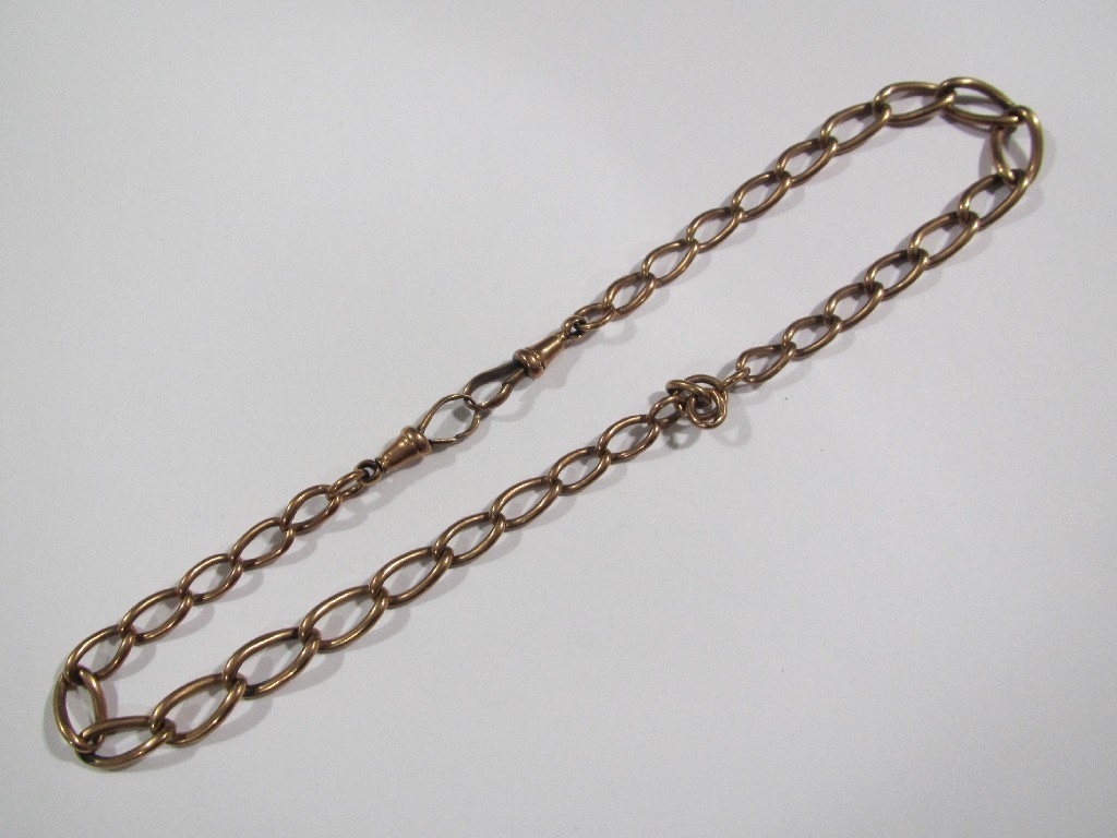 Appraisal: Nine carat rose gold curb link Albert chain Approximately gms