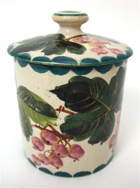 Appraisal: WEMYSS MEDIUM PRESERVE JAR AND COVER EARLY TH CENTURY decoratedby