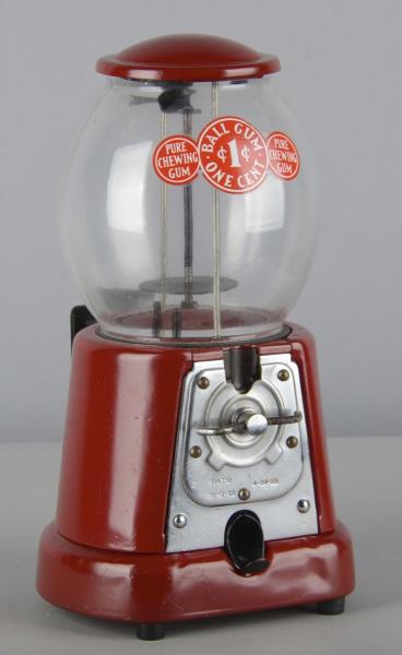 Appraisal: Advance Model D Gumball Vending Machine This red countertop vendor