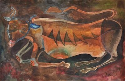 Appraisal: Francisco Toledo Mexican b Toro Watercolor on paper signed at