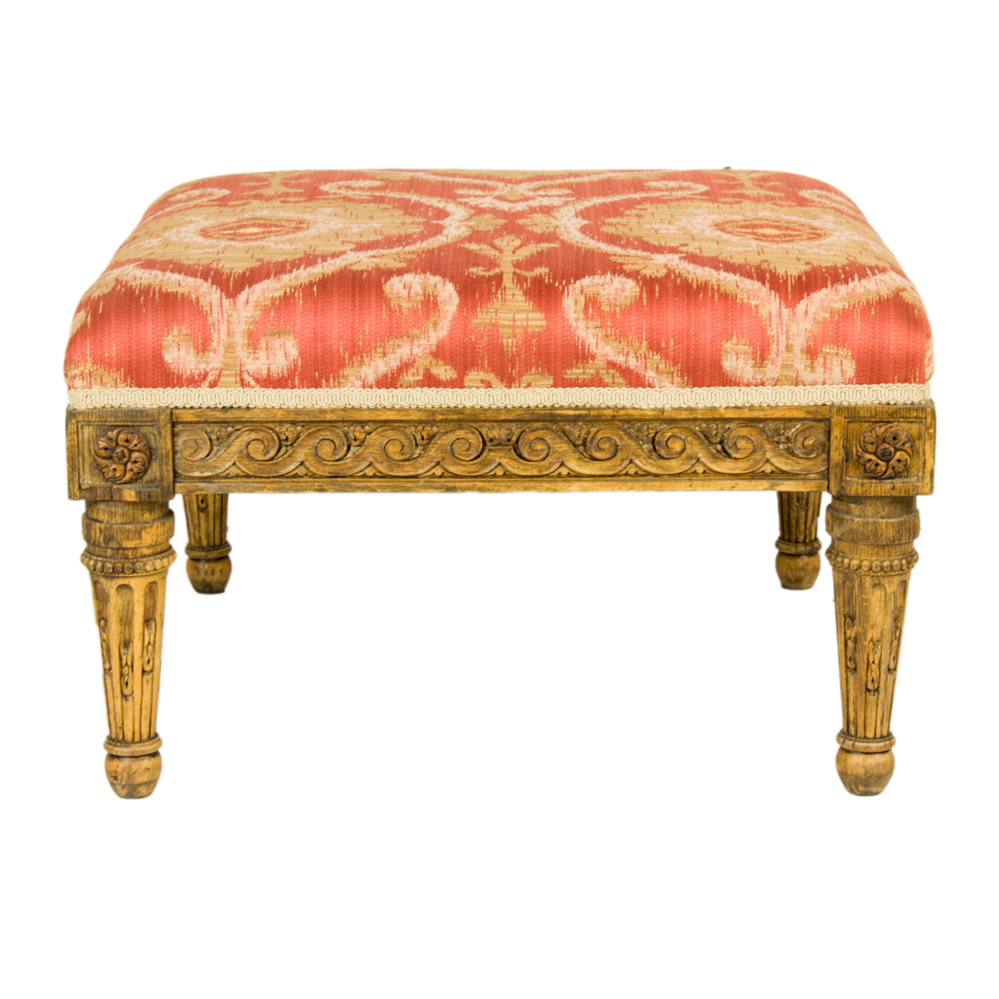 Appraisal: A LOUIS XVI STYLE CARVED STOOL CIRCA A Louis XVI