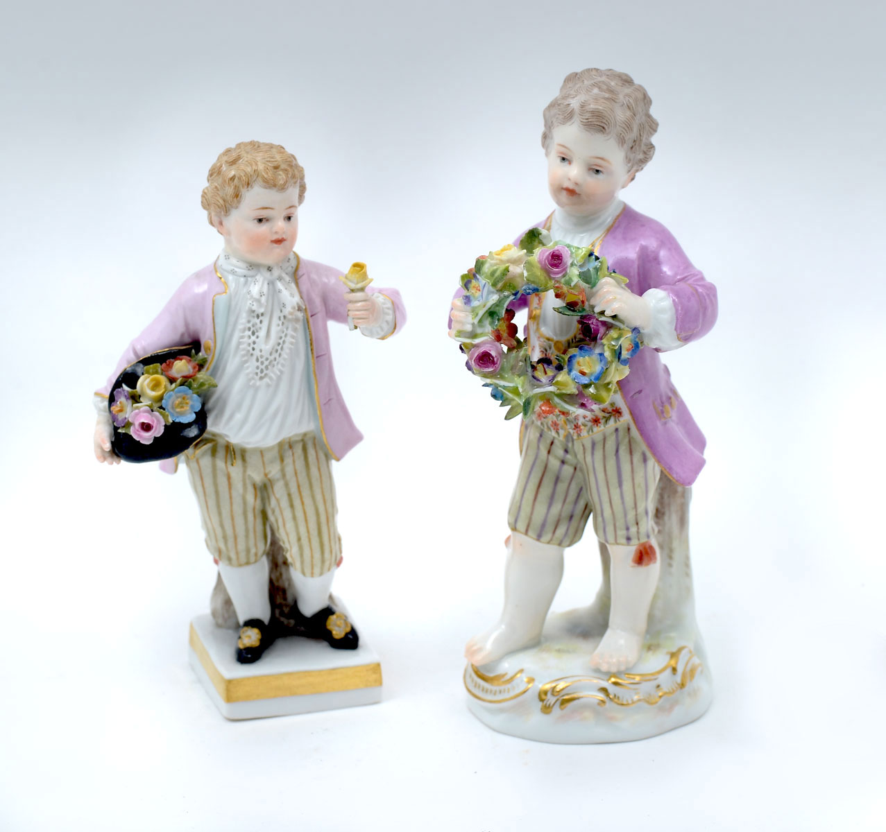 Appraisal: TWO TH C FINELY DETAILED MEISSEN FIGURINES Comprising - Little